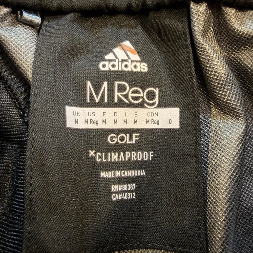 adidas Golf ClimaProof Rain Pants Mens M Black Waterproof Shell CY7441 Windproof